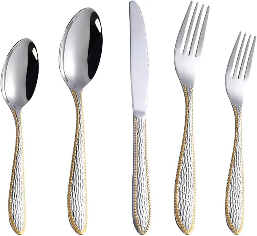 Hammered Gold Plated Cutlery