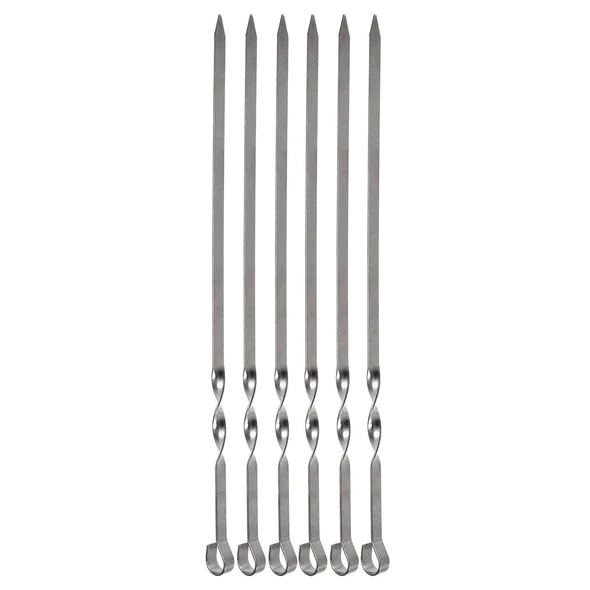 [7673] Steel BBQ Skewers (35cm-12pc)