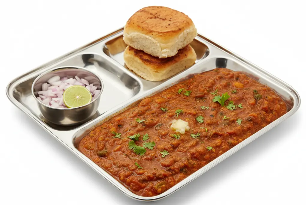 Pav Bhaji 3 Compartment Tray Square 25x25cm