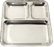 Pav Bhaji 3 Compartment Tray