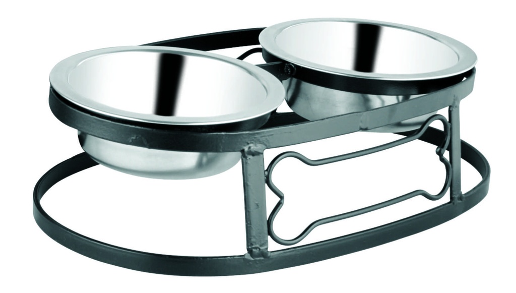 Double Dog Bowl With Stand