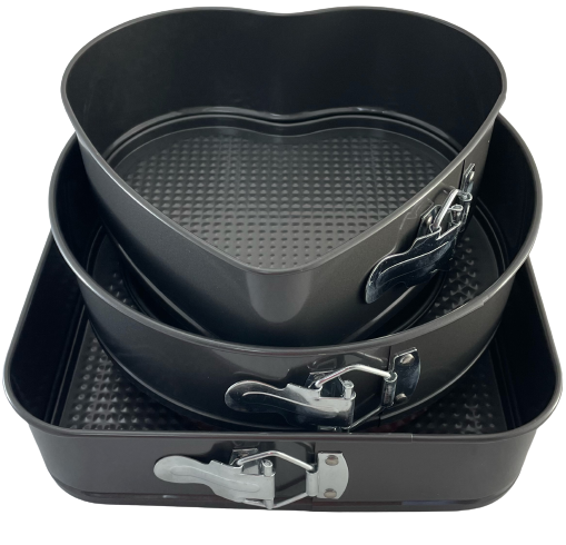 Cake Moulds Spring Form 3pc Shapes 