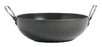 [9508S] Iron Flat Bottom Kadahi  (20,22,24,26,28cm)