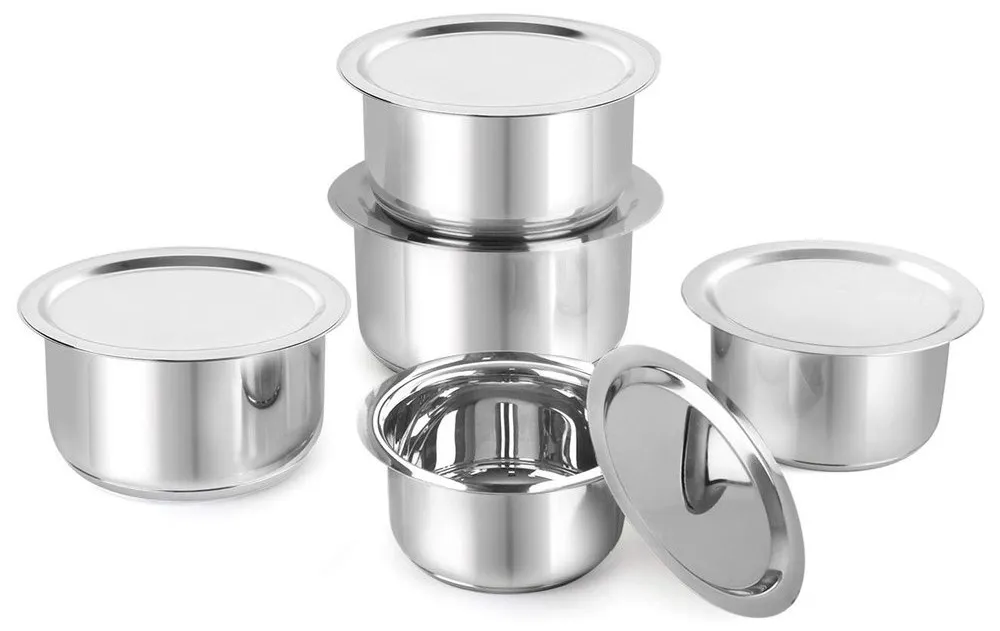 [7498-5] S/S Topes with Lids 5pc Set INDUCTION
