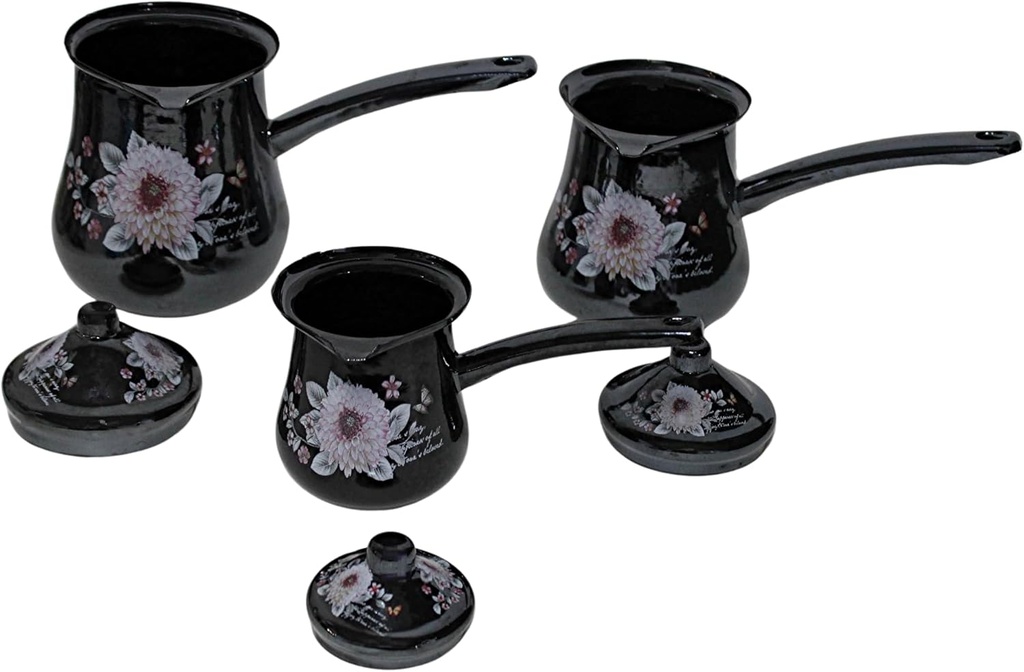 [9033] 3pc Enamel Printed Coffee Warmer