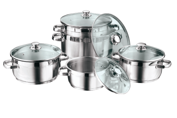 [9035-5] Vinod SS Casserole 5pc Set G/Lid Induction