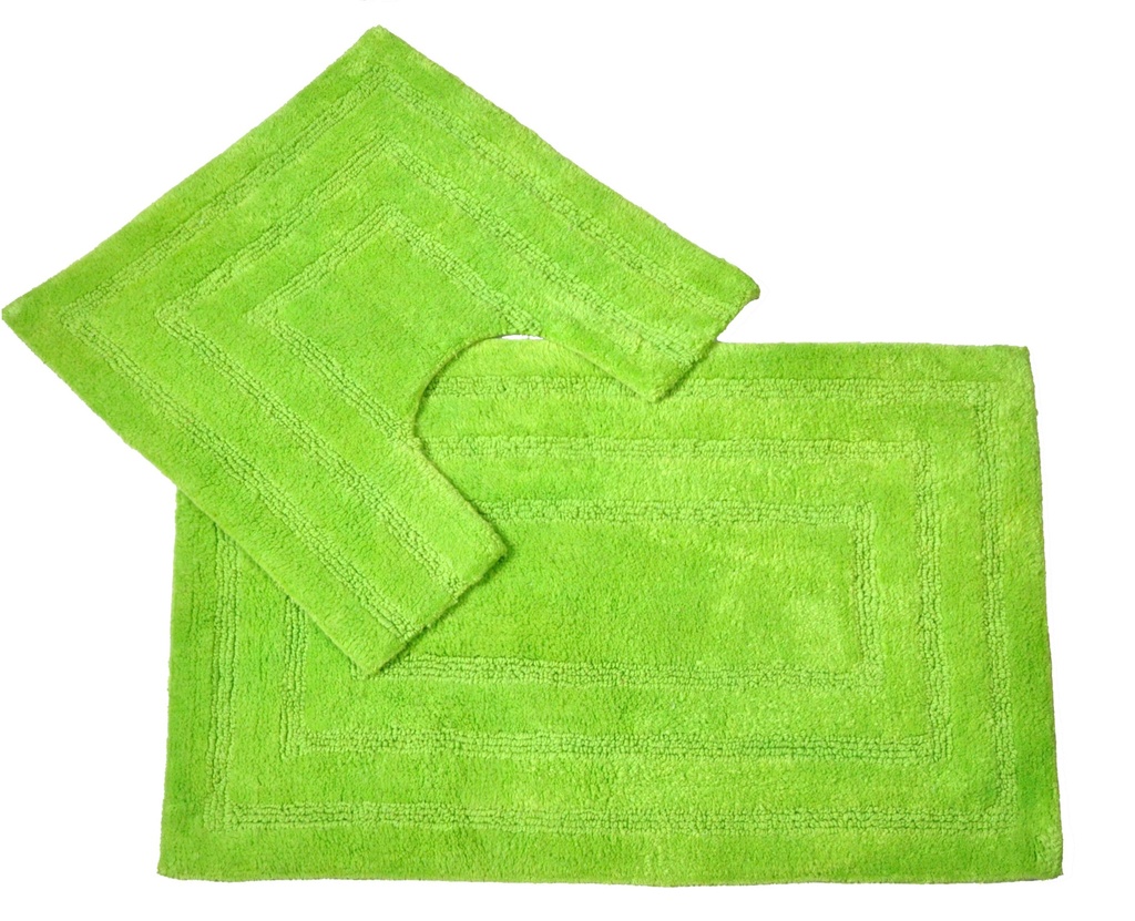 [11657-GN] Spa Collection 2Pc Bath Mats 100% Cotton (Green)