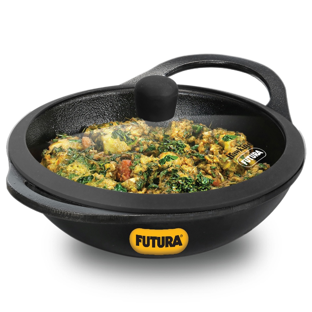 [CIK35G] Futura Cast Iron Kadhai w G/Lid 3.5L