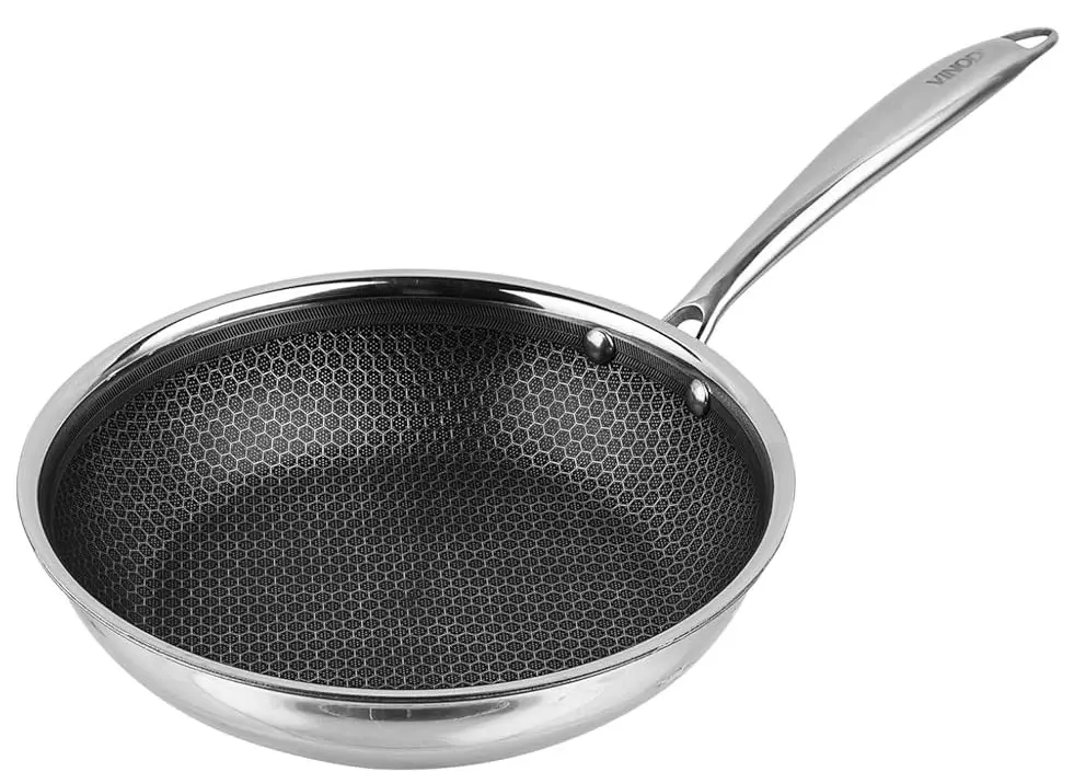 [HCFP20] Vinod Platinum Pro X NUTRICHEF HEXA Honeycomb Frypan (20cm)