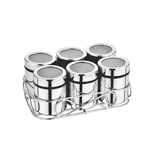 Maxfresh Masala Dabba 6pc Set Rectangle Stand