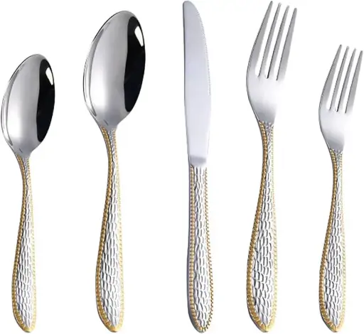 Hammered Gold Plated Cutlery