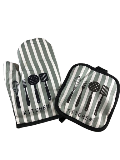 [14002] Pot Holder & Mitten Set