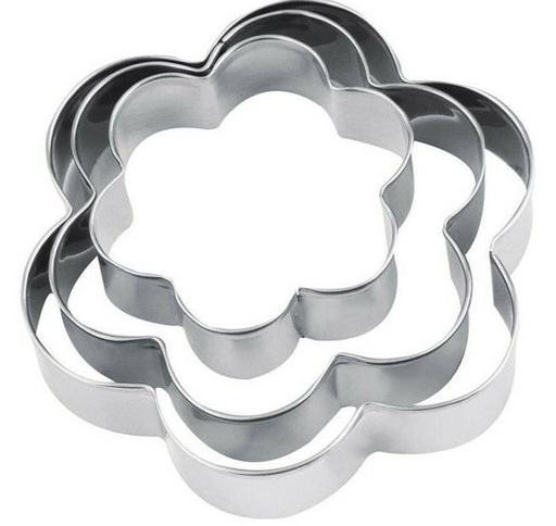 [3080] 3pc Flower Cookie Cutter