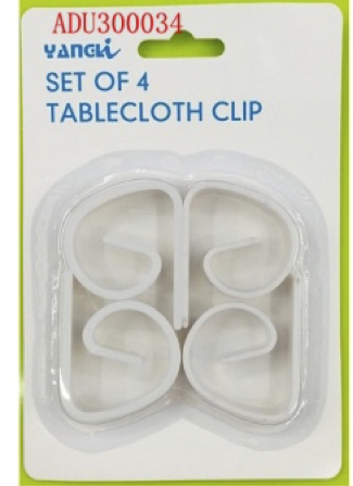 [3107] 4Pc Table Cloth Clips White