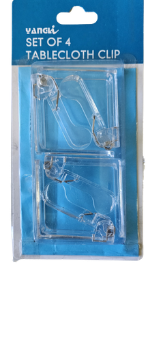 [3108] 4Pc Table Cloth Clips See-Thru
