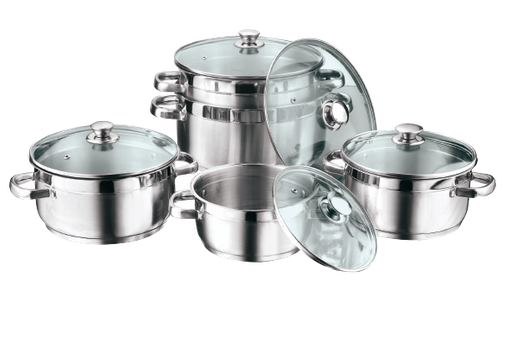 [9035-5] Vinod SS Casserole 5pc Set G/Lid Induction