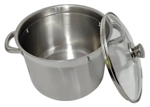 [7481-3] Vinod 3 Pc Stock Pot Set - 22,24,26cm w Glass Lid