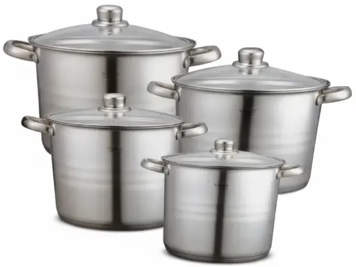 [7481-4] Vinod 4Pc Stock Pot Set 22,24,26,28cm Induction